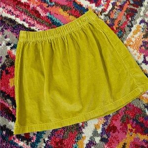 American Eagle MustarYellow Corduroy A-Line Skirt - Women's Casual Elastic Waist